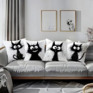 Povlak na polštář - černá kočka